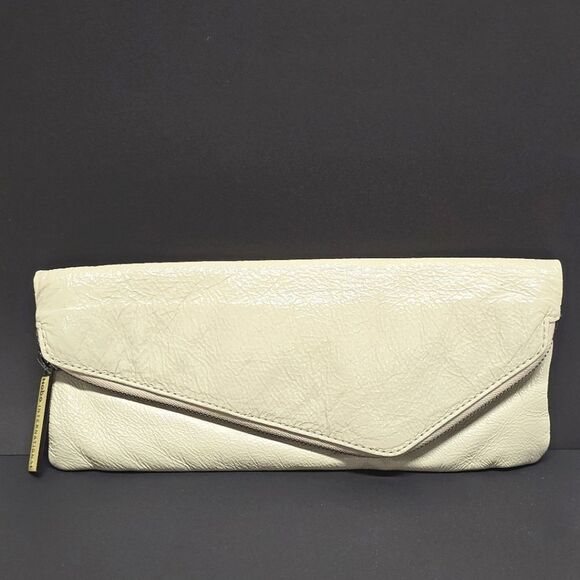 HOBO International Effe Clutch In Ivory Cream Patent Leather - Picture 1 of 8